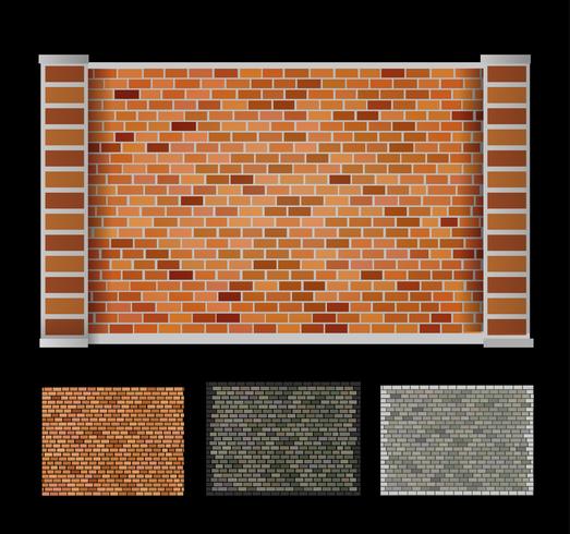 Wall  of bricks vector