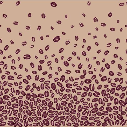 seamless pattern background. border with falling coffee beans vector