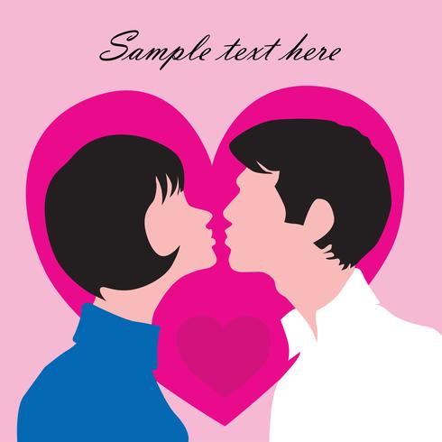 Couple in love. St Valentine day's greeting card vector