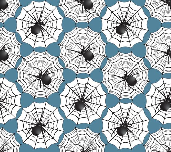 Halloween seamless pattern. Holiday background with spider, web vector