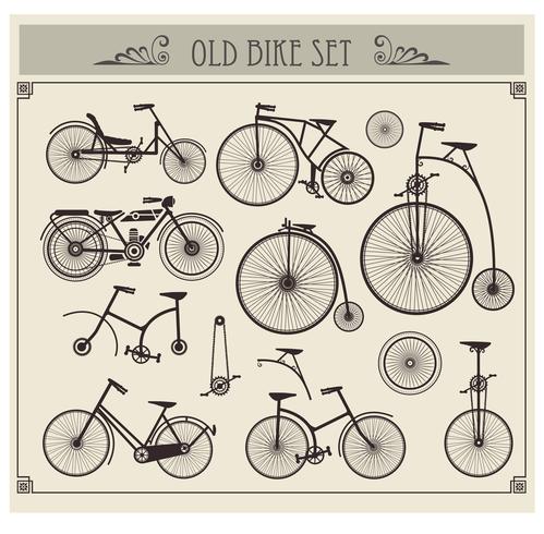 Old bikes vector