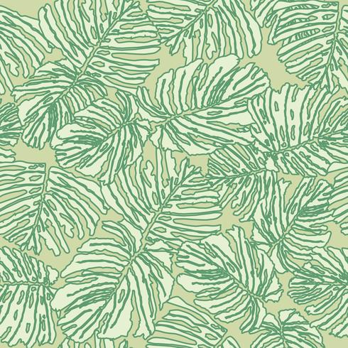 Tropcal leaves seamless pattern. Beautiful floral leaf background. vector