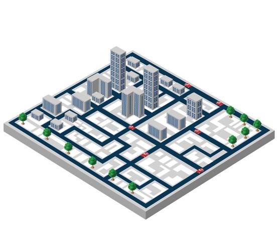 Isometric buildings vector