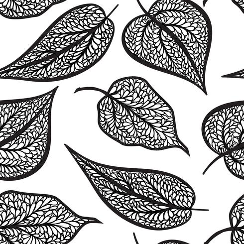 Floral pattern with leaves Nature seamless background. Fall decor vector