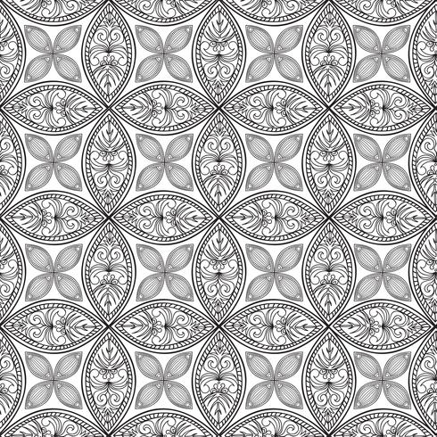 Floral seamless pattern. Linear ornament. Abstract background vector