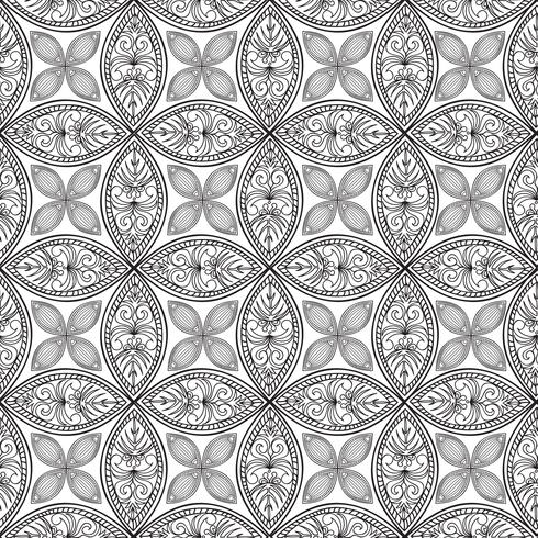 Floral seamless pattern. Linear ornament. Abstract background vector