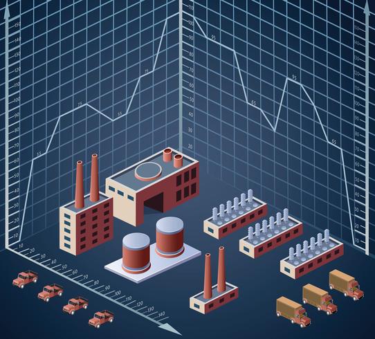 edificios y diagramas vector