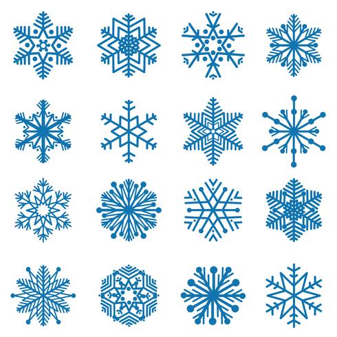 Conjunto de copos de nieve. Iconos de nieve Signo de vacaciones de invierno. Simbolos de navidad vector