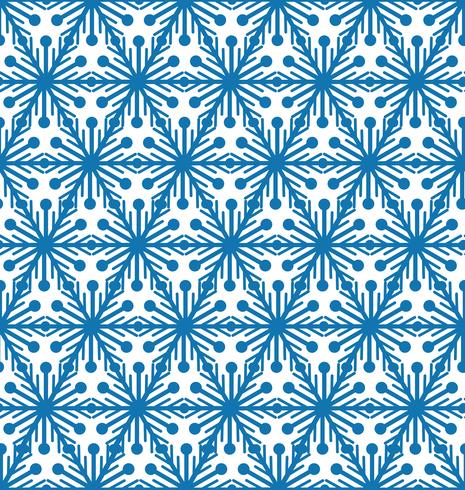 Patrón de azulejo de copo de nieve ornamento de vacaciones de invierno textura geométrica vector