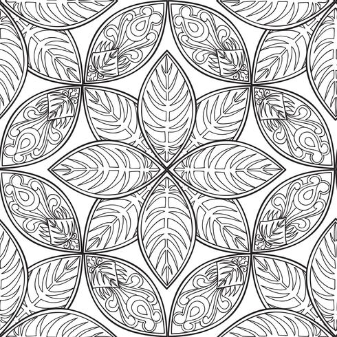 Floral seamless pattern. Linear ornament. Abstract background vector
