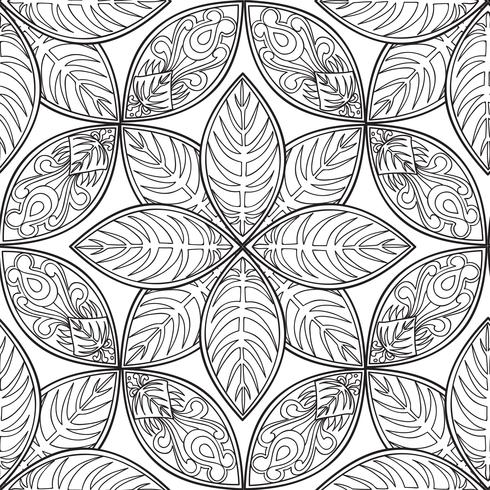 Patrón floral sin fisuras Ornamento lineal. Fondo abstracto vector