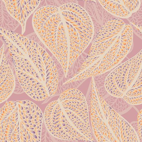Floral pattern Leaf textured tiled background Ornamental garden vector
