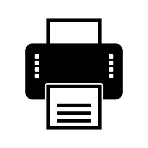 Printer Glyph Black Icon vector