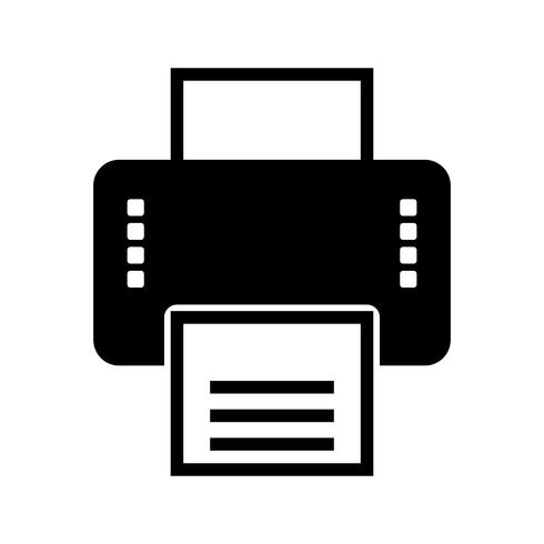 Printer Glyph Black Icon vector