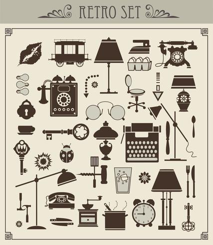 Vintage objects vector