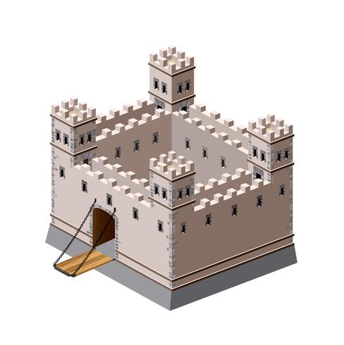 Fortaleza medieval vector