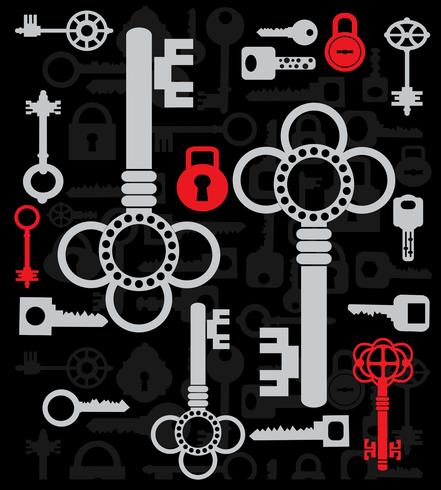 Silhouettes  of keys vector