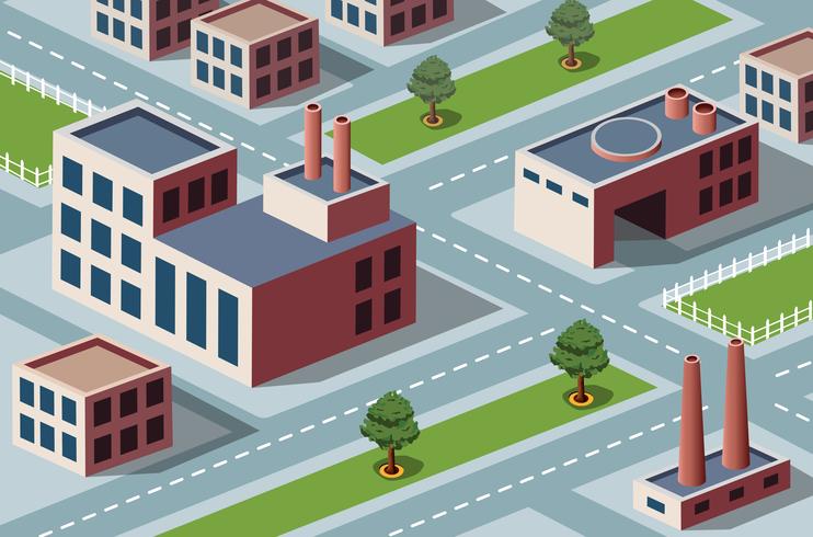 industrial district vector