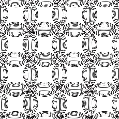 Floral seamless pattern. Linear ornament. Abstract background vector