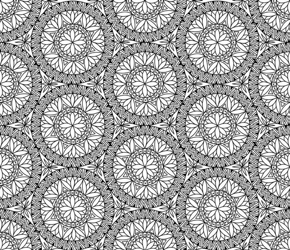 Abstract mosaic tile pattern. Oriental geometric circular ornament vector