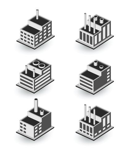 Isometric buildings vector