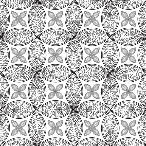 Floral seamless pattern. Linear ornament. Abstract background vector