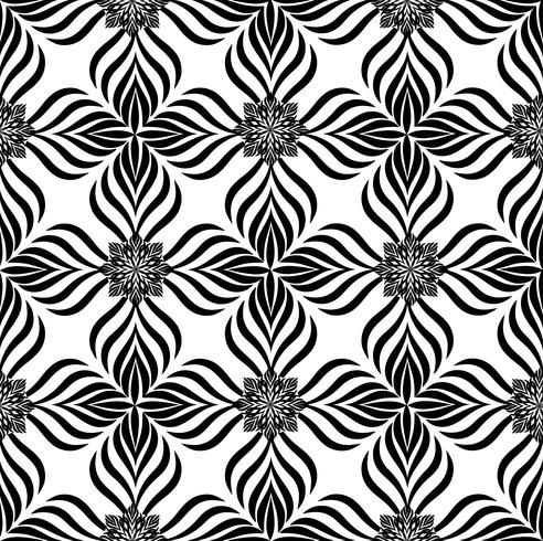 Abstract seamless pattern Floral oriental geometric line ornament vector