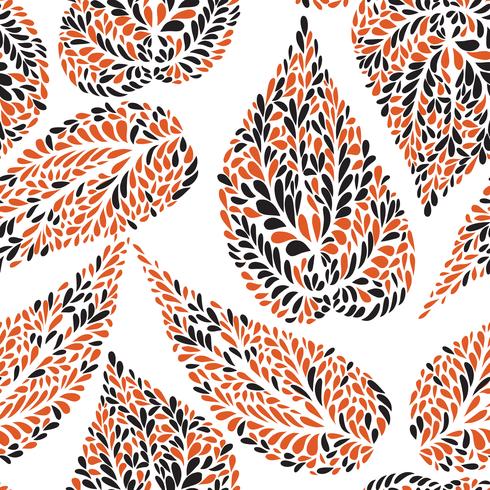 Floral pattern Leaf textured tiled background Ornamental garden vector
