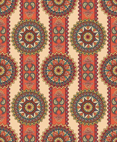 Oriental floral seamless pattern. Geometric ornamental background. vector