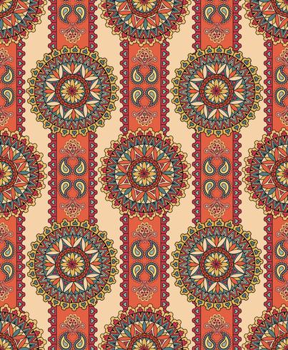 Oriental floral seamless pattern. Geometric ornamental background. vector