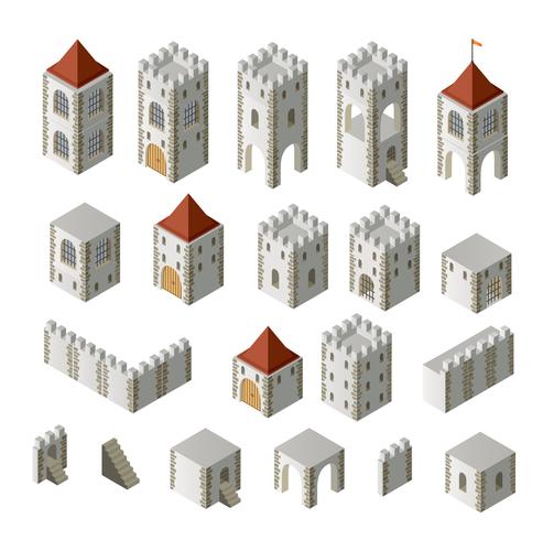 Medieval buildings vector