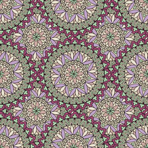Abstract mosaic tile pattern. Oriental geometric circular ornament vector