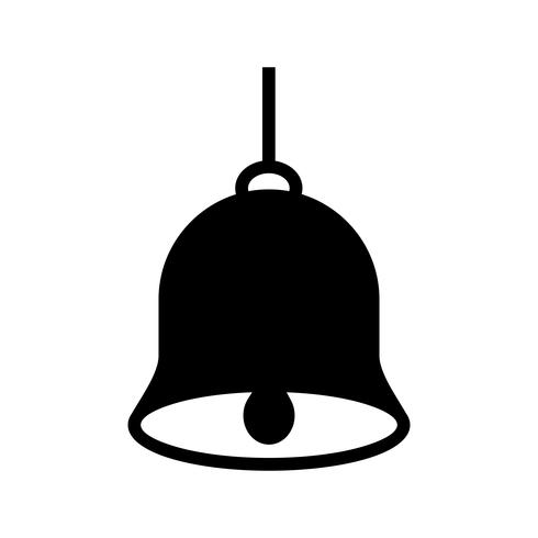 icono de campana glifo negro vector