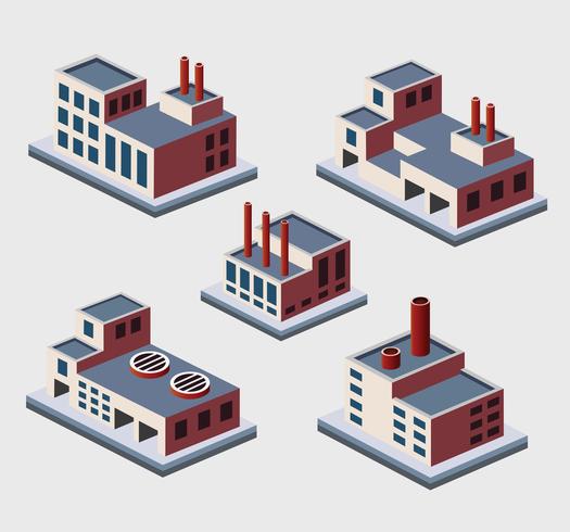 Isometric buildings vector