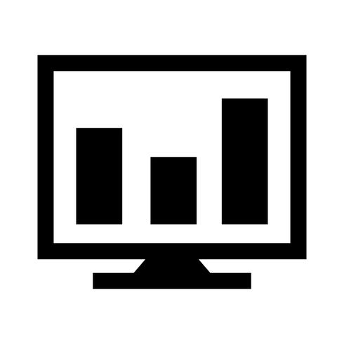 Analytics on screen Glyph Black Icon vector