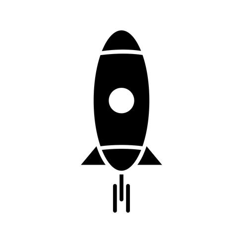 Rocket Glyph Black Icon vector