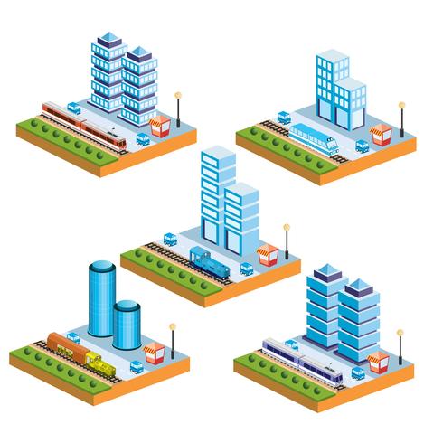 Ciudad isometrica vector