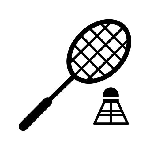 Icono de bádminton glifo negro vector