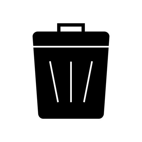 Trash Glyph Black Icon vector