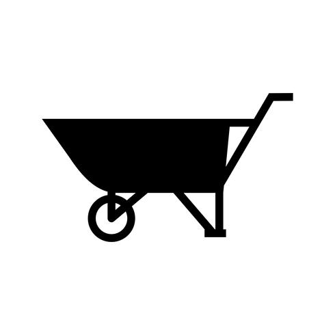 wheelbarrow Glyph Black Icon vector