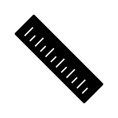 Ruler Glyph Black Icon vector