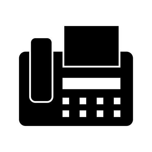 Fax machine Glyph Black Icon vector