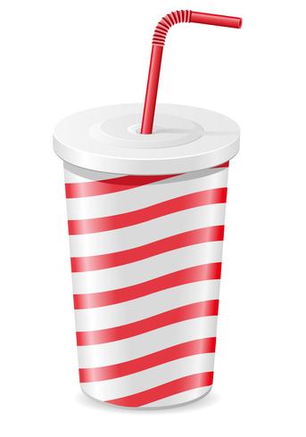 vaso de papel con la ilustración de vector de soda