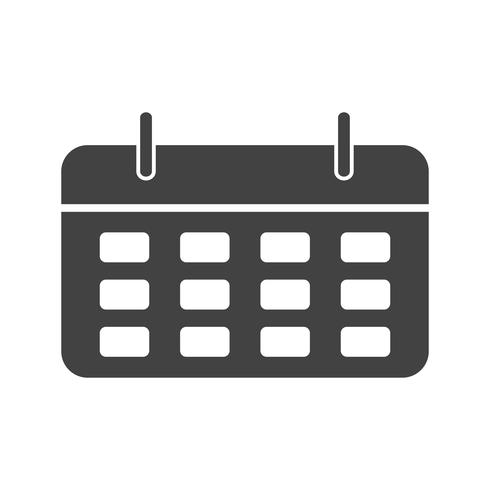 Calendar Glyph Black Icon vector