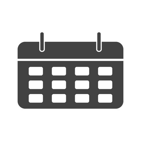 Icono de calendario glifo negro vector