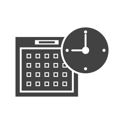 Time planning Glyph Black Icon vector