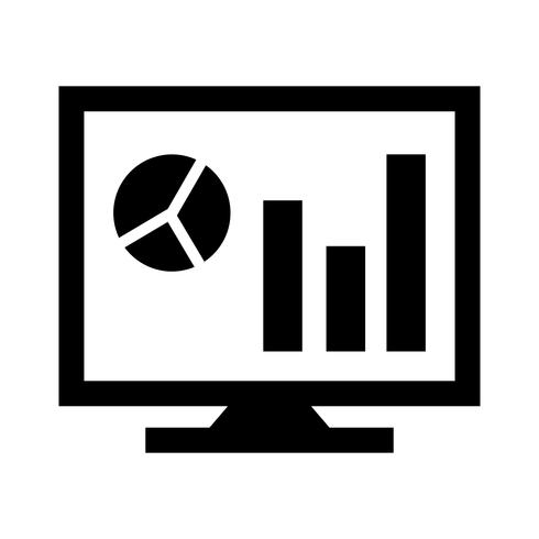 Analytics on screen Glyph Black Icon vector