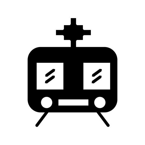 Icono de tren glifo negro vector