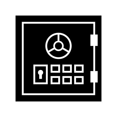 Safebox Glyph Black Icon vector