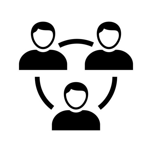 Users Glyph Black Icon vector